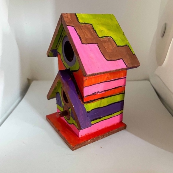 New Hand Painted & Handcrafted Double Hole Custom Birdhouse Home Decor - Picture 15 of 15